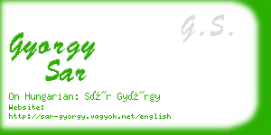 gyorgy sar business card